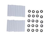 ACOGEDO 20 Sets Garage Door Hinge Quiet Roller Sleeves 11mm ID 80mm Length Roller Shaft Nuts Bearing Gaskets for Cars RV Garage Doors Could Perfect Hinge Quiet