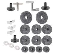 ACOGEDO 23Pcs Felt Pad Cymbal Kit Non-Slip with Base Wing Nuts Washer Percussion Accessories Quality Strong The T Felt PadDrum Pad KitCymbal PadCymbal WasherDrum Cymbal (Grey)