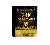 ACOGEDO 24K Gold Eye Patches 20pcs Under Eye Masks for Dark Circles & Puffiness with Hydrating Collagen and Hyaluronic for All Skin Types (20Pcs)