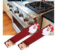 ACOGEDO 2pcs Christmas Pattern Microwave Oven Refrigerator Door Handle Cover Gloves Protection Decoration of Dirty Appliances Hands The Keep It Water and Handle to Kitchen
