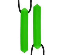 ACOGEDO 2pcs Silicone Teether Necklace - High Temperature Resistant & Chewing Pendant for Comfort & Safety in Vibrant Green (Green gem Pendant)