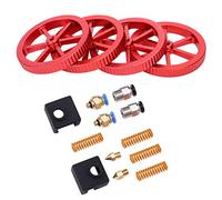 ACOGEDO 3D Printer Extruder Upgrade Kit with Red Hand Leveling Nut Springs Dampers for Enhanced Stability and Performance