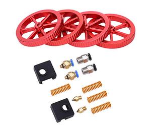ACOGEDO 3D Printer Extruder Upgrade Kit with Red Hand Leveling Nut Springs Dampers for Enhanced Stability and Performance