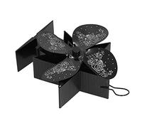 ACOGEDO 4 Blades Heat Powered Fan Santa Claus Pattern Fireplace Fan for Heat Distribution Circulating Warm AirBlack Wood or By Burning Greater Driven 4 Pellets Furnace the Generated (Black)