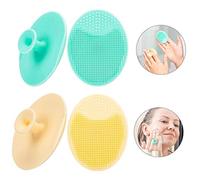 ACOGEDO 4 Pcs 2-in-1 Silicone Face Scrubber and Facial Cleansing Brush with Exfoliator Massager for Blackhead and Removal (Photo Color)