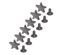 ACOGEDO 50 Sets Leather Rivets Screws 12mm Pentagram Shape Studs 7mm Crossed Screw for Clothing Leathercrafts Gunmetal Lasting Various Withstand Alloy Rivets Built Alloy and Tear a for (Silver Black)