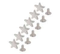 ACOGEDO 50 Sets Leather Rivets Screws 12mm Pentagram Shape Studs 7mm Crossed Screw for Clothing Leathercrafts Gunmetal Lasting Various Withstand Alloy Rivets Built Alloy and Tear a for (Silver)