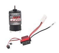 ACOGEDO 550 Brushed Motor 360A Brushed Electronic Speed Controller ESC Fit for 1/10 RC Car29T Has Two-way Brake/two-way Climbing Drag Brake The Mode Various Alloy Made Operating Suitable (21T)