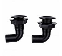 ACOGEDO 90 Degree Thru Hull Connector Fitting 25mm Plastic Thru Hull Fitting Marine RV Boat Bilge Pump Intake Live Well with Sunlight Proof Proof for RV Truck Kitchen