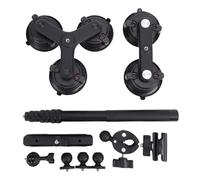 ACOGEDO Action Camera Car Mount, 360 Degree Rotating Ball Head with 1.1m Retractable Pole and 5 X 81mm Suction Cups, with 1/4 Inch Screw for X5 X4 X3 X2 Ace Ace RS ACT6 5Pro Action