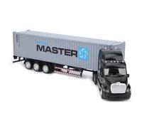 ACOGEDO Alloy Simulation Container Car Toy for Children - Pull Back Car Model with Sound & Light Features - Red Collectible Toy for Kids ((Black + Gray))