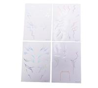 ACOGEDO Anime Temporary Stickers 4 Sheets Set Cosplay Stickers Prop Accessories Temporary for Face Body with Lifelike Design for Festival Vac (WS LS 031 034)