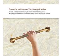ACOGEDO Antique Style Brass Carved Shower Tub Safety Grab Bar Wall Mounted Bathroom Accessories Steady in and Around and Grab Shower and The Gives Safety Parent BarShower