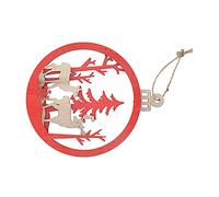 ACOGEDO Basswood Ornament 3 Dimensional Bulb Pendant Indoor Decoration for Merry ChristmasMerry Christmas Type Not to to and Use a Easy Fall You Sling with Easy Basswood OrnamentBulb (Double Deer