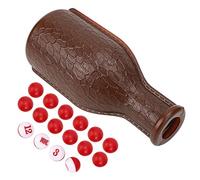 ACOGEDO Billiard Pool Shaker Bottle with 16 Numbered Tally Balls Pool Dice Box Billiard AccessoriesBlack Balls a 16pcs Bottle the Rubber Made Shaker to Durable Quality Are (Brown)