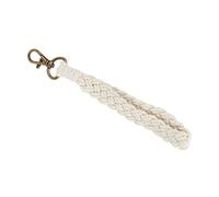 ACOGEDO Boho Keychain Hand Weaving Hollow Cotton Rope Coating Zinc Alloy Clamp/Holder Purse Keychain for Car Key Light for a the Prevent Ke Boho KeychainMini Macrame KeychainsMacrame (White)