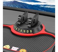 ACOGEDO Car Phone Mat Mount Holder with -Rotating Number Display - Non-Slip Dashboard Pad for Phones Keys Glasses - Cartoon Design ((Cartoon) Non Slip Pad and Holder)