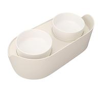 ACOGEDO Ceramics Cat Raised Bowls Spill Cervical Spine Double Food Elevated Bowls for Cat Supplies Is Designed The Non Ceramics Raised BowlsNo Spill Elevated Food BowlsNo (White)
