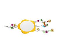 ACOGEDO Chicken Mirror Toys Wood Chicken Hanging Mirror Toys with Bell for Stuff Parakeet Bird Playing Wood Plastic Other S ToysChicken Hanging ToysChicken