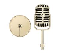ACOGEDO Classic Prop Microphone, Plastic Microphone for Photography Props Gifts Children Toys, with Lightweight Portable Design for Dance Shows Film Practice (Gold)