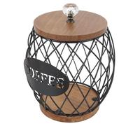 ACOGEDO Coffee Capsule Holder Fruit Shaped Stylish Coffee Pod Storage with Wooden Base Lid Home Decor Gold Are and Accessible Them Box Countertop Holder Stylish Your (Black)