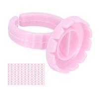 ACOGEDO Convenient 100pcs Disposable Eyelash Glue Ring Cup for Eyelash Extension with Durable PP Material - Pink Glue Holder Accessory for Home and Professional Use (100 pink one pack)