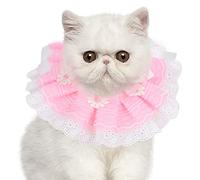 ACOGEDO Cute Lace Bowknot Pet Saliva Towels Neckerchief Collar Drool Bibs With Bell Decoration for Dog Cat PinkS Adopts Strap and Sui Pet Saliva TowelsPet NeckerchiefPet Drool BibPet (XS)