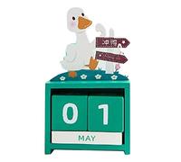 ACOGEDO Cute Wooden Perpetual Calendar Countdown Month Date Block Cubes for Desk Decoration (Type 3)