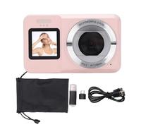 ACOGEDO Digital Camera, 64MP 4K Dual Screen 18X Zoom Autofocus Electronic Stabilization Retro Camera with Smile Detection and Beauty Filters, for Portraits Landscapes Travel (Pink)