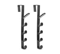 ACOGEDO Door HookHome 2 Pack Door Hook with 5 Hooks Over The Rack Hanger for Backpack H Ag Clothes Coat Hook for Home (White)