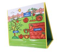 ACOGEDO Educational Vegetables Fruit Felt Board Stories Set for Toddlers - Foldable Learning Flannel Preschool Play Kit with Cute Cartoon Characters