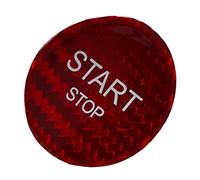 ACOGEDO Engine Start Stop Button Switch Cover Carbon Fiber Ignition Starter Switch Sticker Replacement for PEUGEOT 408 308S 508 Red for 408 Is 508 Start Fitment 308S Repalcement (Red)