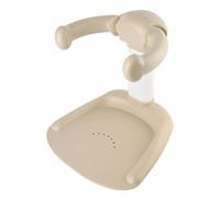 ACOGEDO Ergonomic Baby Hug Bath Tower for Standing, Thickened PP Material 5-Gear Adjustable Height, Toddler Bathtub Shower Stand with Non-Slip Silicone Pads - Khaki