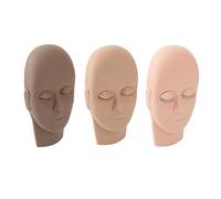 ACOGEDO Eyelash Extension Practice Kit with 3D Mannequin Head and Replaceable Eyelids for Professional Training - Includes 3 Pairs Removable Eyelids, Rubber and Silicone Construction in