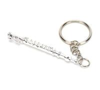 ACOGEDO Flute Keychain Metal Key Decoration Musical Instrument Ornament Silver Possess Lovely Which Flute KeychainFlute Key RingFlute GiftMetal RingOrnament RingMusical
