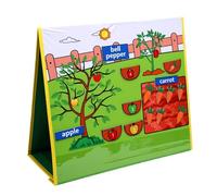 ACOGEDO Foldable Double Sided Felt Board Interactive Storytelling Board with Fruit Vegetable Cards for Toddlers Learning Playset