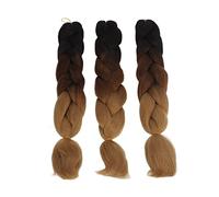 ACOGEDO Gradient Color Braiding Hair Extensions Set - 3pcs Synthetic Dreadlocks Extensions for Styling Versatility in Parties, Role Play, and Daily Wear
