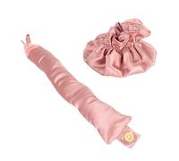 ACOGEDO Heatless Bun Hair Styling Kit for Effortless Waves and Updos - Soft Satin Heatless Curler for Long Hair - Portable DIY Curling Set in Dusty Pink (Pink)