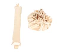 ACOGEDO Heatless Bun Hair Styling Kit for Effortless Waves and Updos - Soft Satin Heatless Curler for Long Hair - Portable DIY Curling Set in Dusty Pink (Beige)