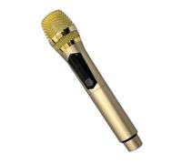 ACOGEDO Home Wireless Microphone with LED Screen for Outdoor and Indoor Use - 80Hz to 15KHz Handheld Microphone Suitable for Conferences - Universal Connectivity (Gold)