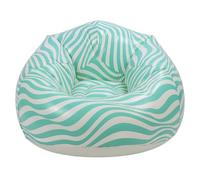 ACOGEDO Inflatable Chair PVC Wave Strip Pattern Ergonomic Desig Minimalism Inflatable Beanbag Chair Blue Adds This Innovative Your Unique Clear and Pure a Scheme (Green)