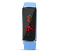 ACOGEDO LED Digital Wristwatch with Power-Saving Mode X Silicone Strap X Real-Time Calendar Display 12-Hour Format Sport & Casual Wear (Blue)