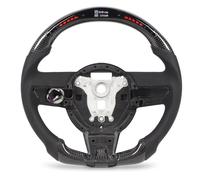 ACOGEDO LED Display Lights Carbon Fiber Steering Wheel Perforated Leather Red Stitching Steering Wheel Replacement Indicator Lights Cha LED WheelCarbon Fiber