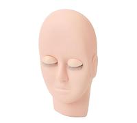 ACOGEDO Makeup Practice Face Template with Silicone Eyelids and Rubber Mannequin Design for Grafting Eyelash Training, Pink (Pink)