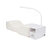 ACOGEDO Memory Foam U Shaped Eyelash Extension Pillow with LED Light Acrylic Shelf Organizer Stand and Blue Light Cabinet for Lash Tech Supplies