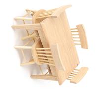 ACOGEDO Miniature Dollhouse Desk and Chair Set for 1:12 Scale Dollhouses - Eco-Friendly Wood Furniture Toy with Refined Bright Color Design (Table and chair set)
