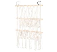 ACOGEDO Multi-Layer Plush Stuffed Animal with Wooden Stick - Wall-Mounted Storage for Toys, Books, and Dolls (Double Layer)