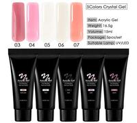 ACOGEDO Nail Gel Kit Gel Builder for Professional Nail Extensions with Resin, 5 Polishes & 100 False Tips for Easy Manicure