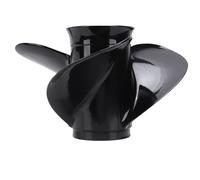 ACOGEDO Outboard Propeller, 10 3 8 X 14 13 Tooth RH Boat Propeller for Outboard Engines, with High Strength Aluminum Alloy 3 Blades Design