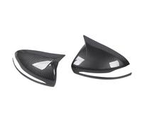 ACOGEDO Pair Carbon Fiber Side Mirror Covers for C-Class W205 - Weatherproof Scratch- Ox Horn Rearview Mirror with Adhesive